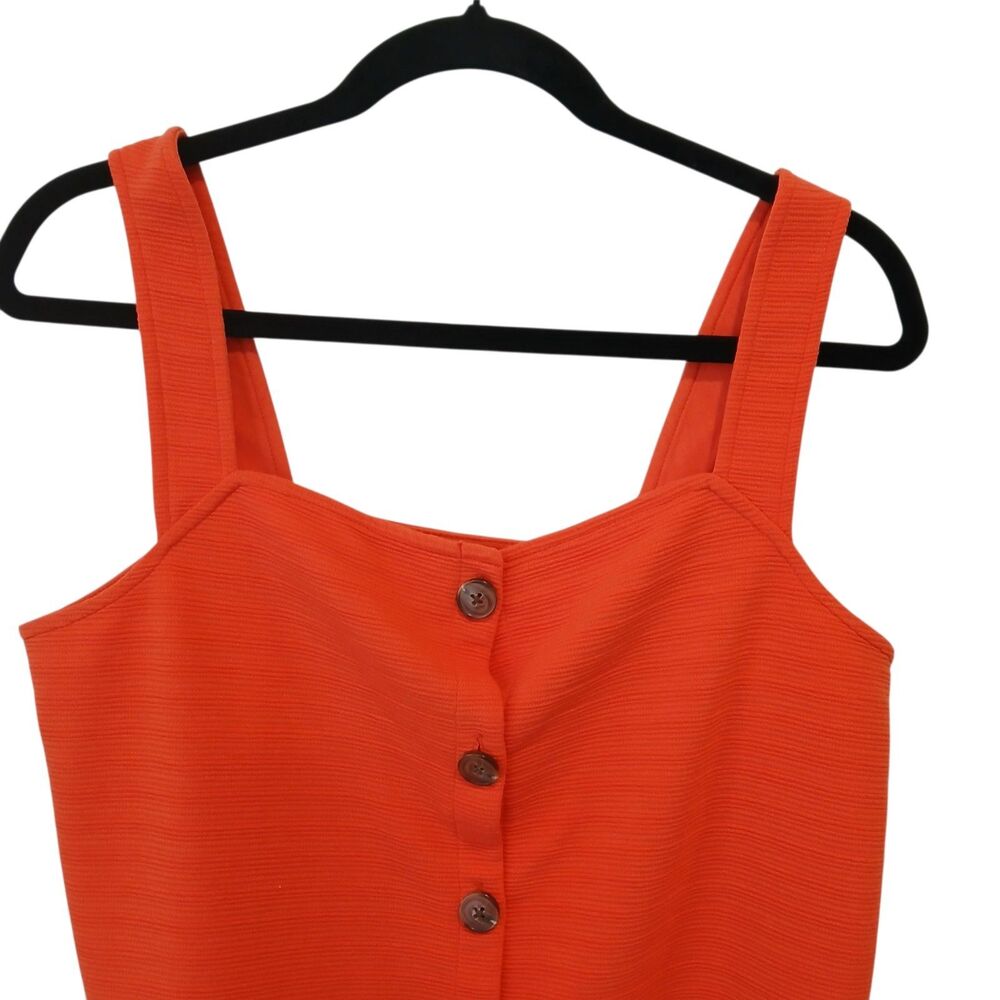 J. Crew Orange Button-Front Ribbed Tank - Picture 5 of 12